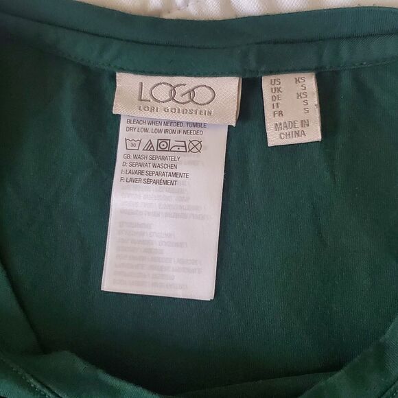 LOGO Lori Goldstein Womens Tunic Top Sz XS Green Long Sleeve Round Neck Pullover - Picture 5 of 10